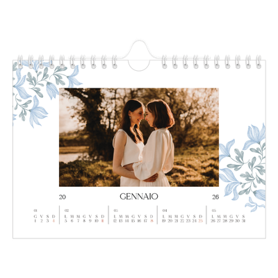 Calendario fotografico A5 — Floreale elegante [Gennaio]