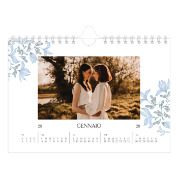 Calendario Fotografico A5 Orizzontale — Floreale elegante