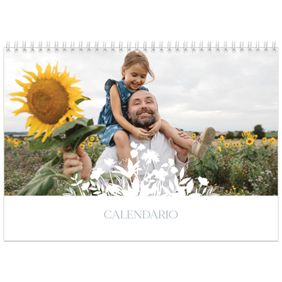 Calendario A4 Doppio — Motivo floreale [copertina]