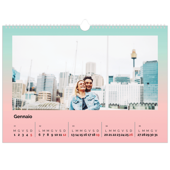 Calendario Fotografico A3 Orizzontale — Tonalità pastello
