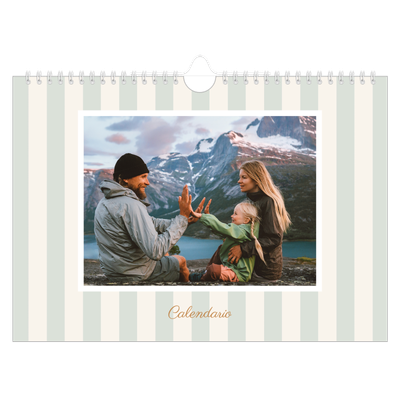 Calendario fotografico A4 — Scrittura e strisce [copertina]
