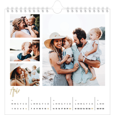 Calendari quadrati — Testo scarabocchiato [Aprile]