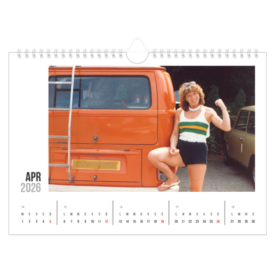 Calendario fotografico A4 — Testo abbreviato [Aprile]