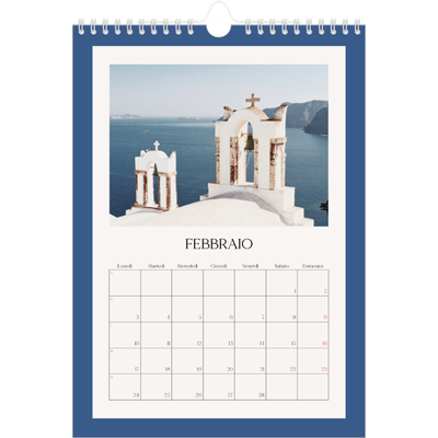 Calendario personalizzato A4 — Colori classici [Febbraio]
