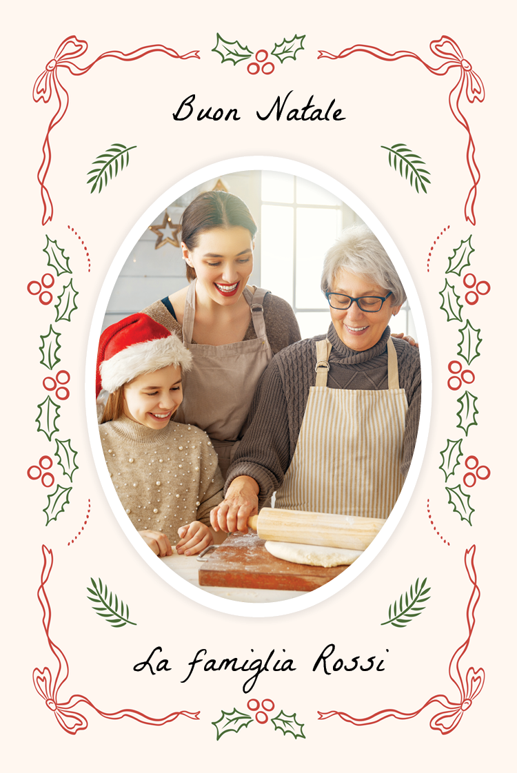 Biglietti — Agrifoglio e fiocchi