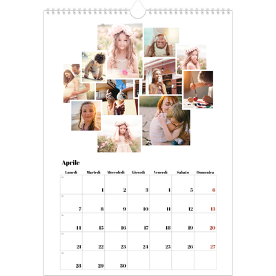 Calendario A3 verticale — Forme di collage [Aprile]