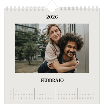 Calendari quadrati — Avorio semplice [Febbraio]