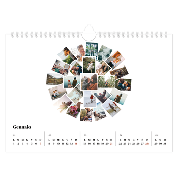 Calendario Fotografico A4 Orizzontale — Forme di collage