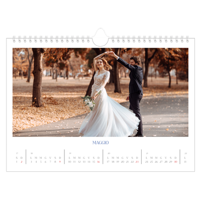 Calendario fotografico A4 — Classico cobalto [Maggio]