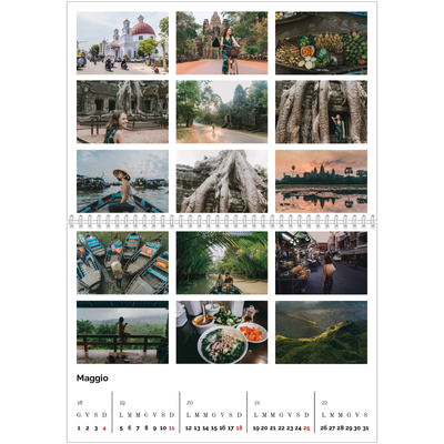 Calendario A4 Doppio — Griglia fotografica [copertina]