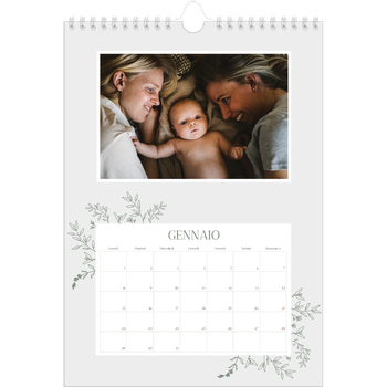 Calendario personalizzato A4 — Fiori disegnati a mano