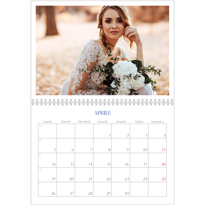 Calendario A4 Doppio — Classico cobalto [Aprile]