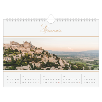 Calendario Fotografico A4 Orizzontale — Banner di script d'oro