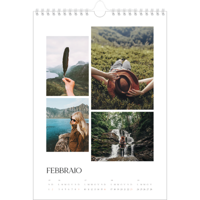 Calendario personalizzato A4 — Tramonti e surf [Febbraio]