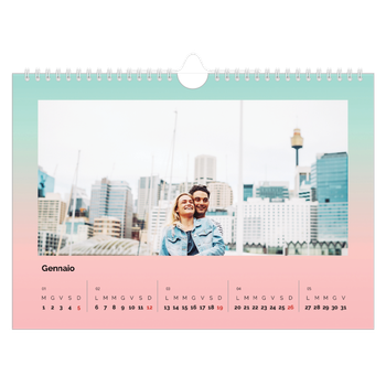Calendario Fotografico A4 Orizzontale — Tonalità pastello