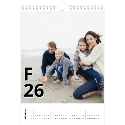 Calendario personalizzato A4 — Stile lettera [Febbraio]