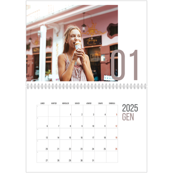 Calendario A4 Doppio — Mesi numerati