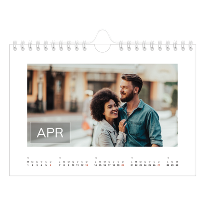 Calendario fotografico A5 — Data in sovraimpressione [Aprile]