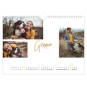 Calendario Fotografico A4 Orizzontale — Ghirlanda d'oro