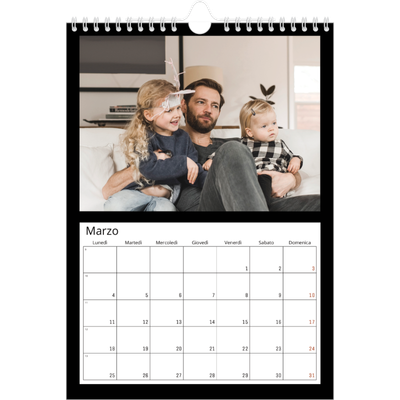 Calendario personalizzato A4 — Margine nero [Marzo]