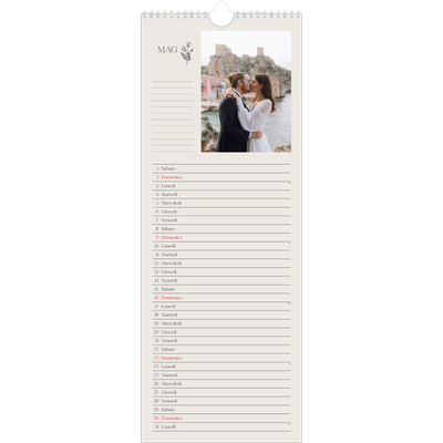 Calendario da cucina  — Iniziali in fiore [Maggio]
