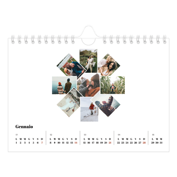 Calendario Fotografico A5 Orizzontale — Forme di collage