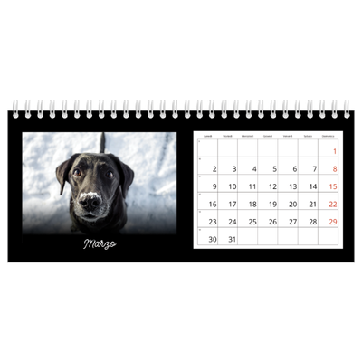 Calendari da tavolo — Minimale nero [Marzo]