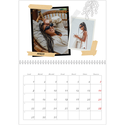 Calendario A4 Doppio — Album ricordi con stile [Marzo]