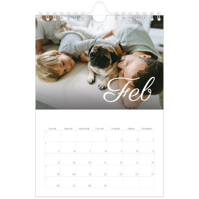 Calendario fotografico A5 — Mese scritto a mano [Febbraio]