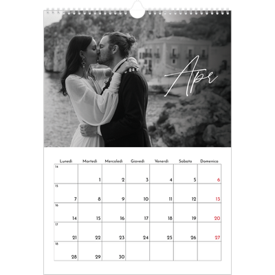 Calendario A3 verticale — Scrittura elegante [Aprile]