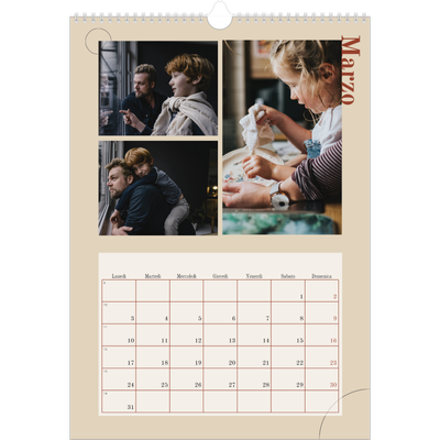 Calendario A3 verticale — Testo asimmetrico [Marzo]