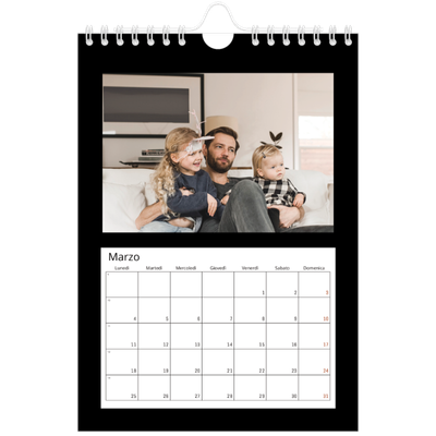 Calendario fotografico A5 — Margine nero [Marzo]