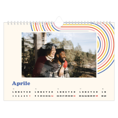 Calendario fotografico A4 — Strisce retro [Aprile]