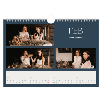 Calendario fotografico A4 — Ardesia e grazie [Febbraio]