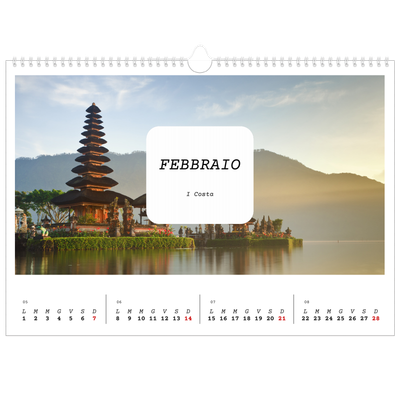 Calendario A3 orizzontale  — Tutta la storia [Febbraio]