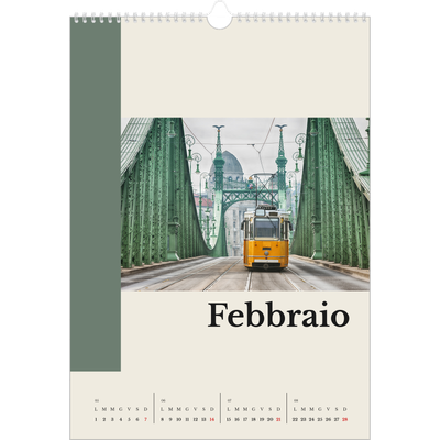Calendario A3 verticale — Vedute del mondo [Febbraio]