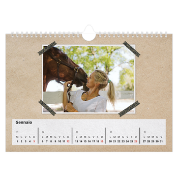 Calendario Fotografico A4 Orizzontale — Nastro adesivo artigianale