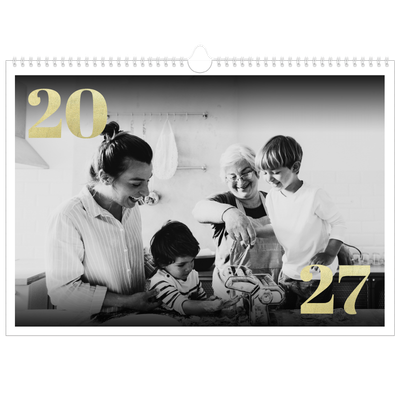 Calendario A3 orizzontale  — Grandi numeri luccicanti [copertina]