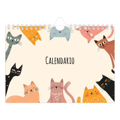 Calendario fotografico A5 — Zampette di gatto e scarabocchi [copertina]