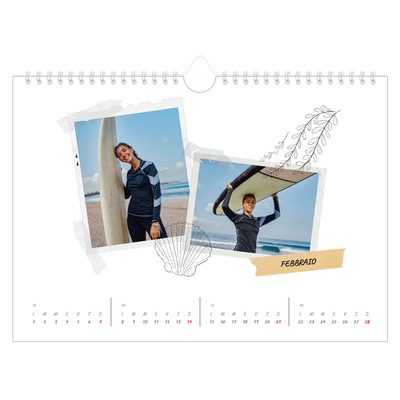 Calendario fotografico A4 — Album ricordi con stile [Febbraio]