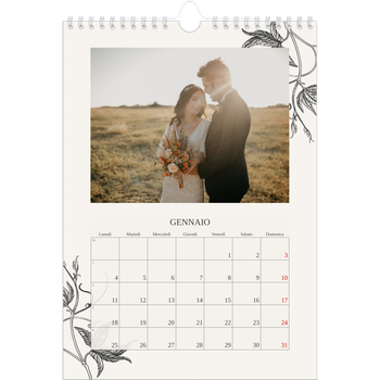 Calendario personalizzato A4 — Inchiostro e edera
