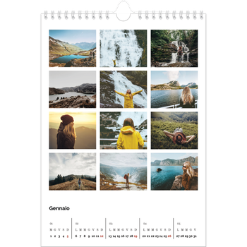 Calendario personalizzato A4 — Griglia fotografica