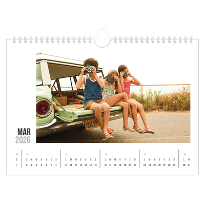 Calendario fotografico A4 — Testo abbreviato [Marzo]