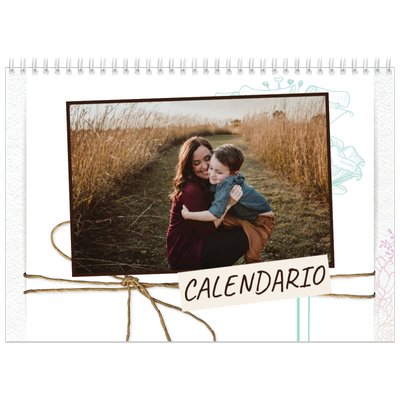 Calendario A4 Doppio — Carta da regalo floreale [copertina]