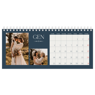 Calendari da tavolo — Ardesia e grazie [Gennaio]