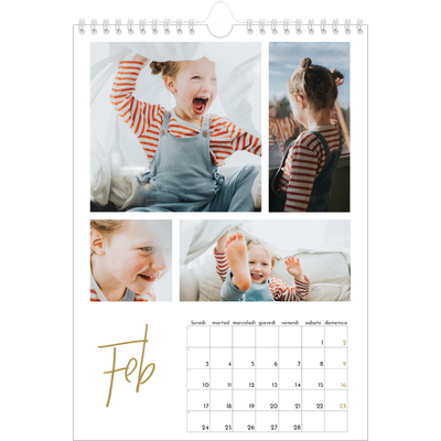 Calendario personalizzato A4 — Testo scarabocchiato [Febbraio]