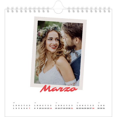 Calendari quadrati — Firmato in cremisi [Marzo]