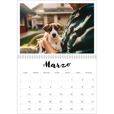 Calendario A4 Doppio — Scritto a mano [Marzo]