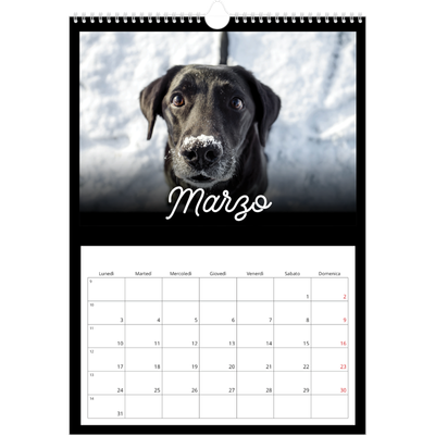 Calendario A3 verticale — Minimale nero [Marzo]