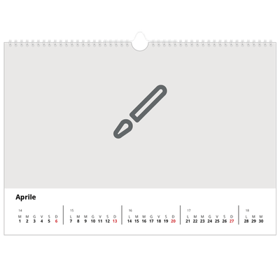 Calendario A3 orizzontale  — Disegna il tuo prodotto [Aprile]